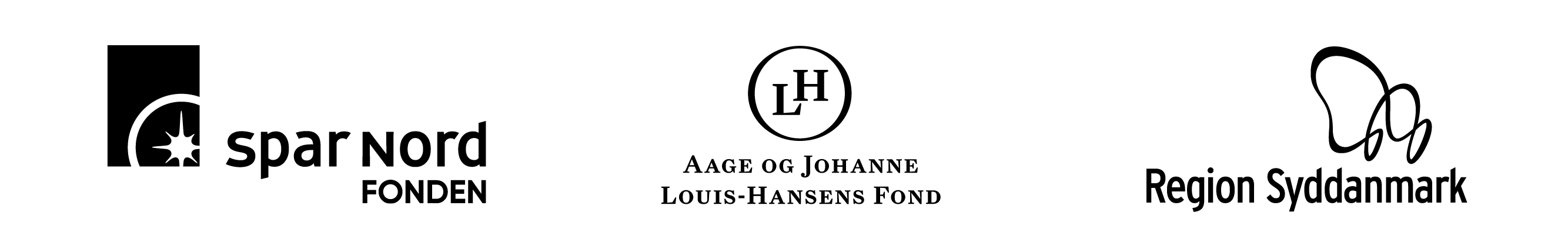 Logoer: Spar Nord Fonden, Louis-Hansen Fonden, Region Syddanmark