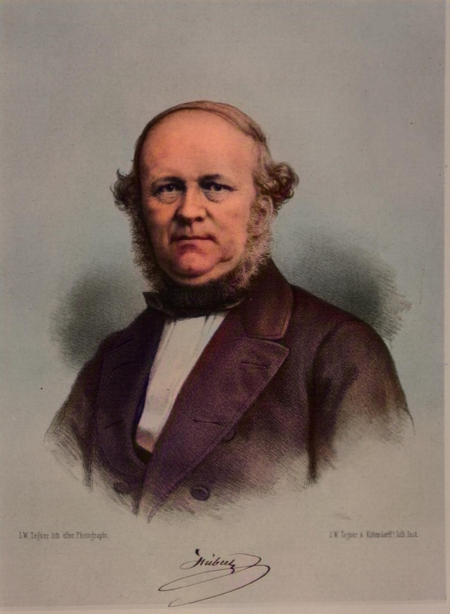 Hubertz. Farvelagt originaltegning