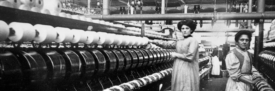 Arbejdere på bomuldsspinderierne