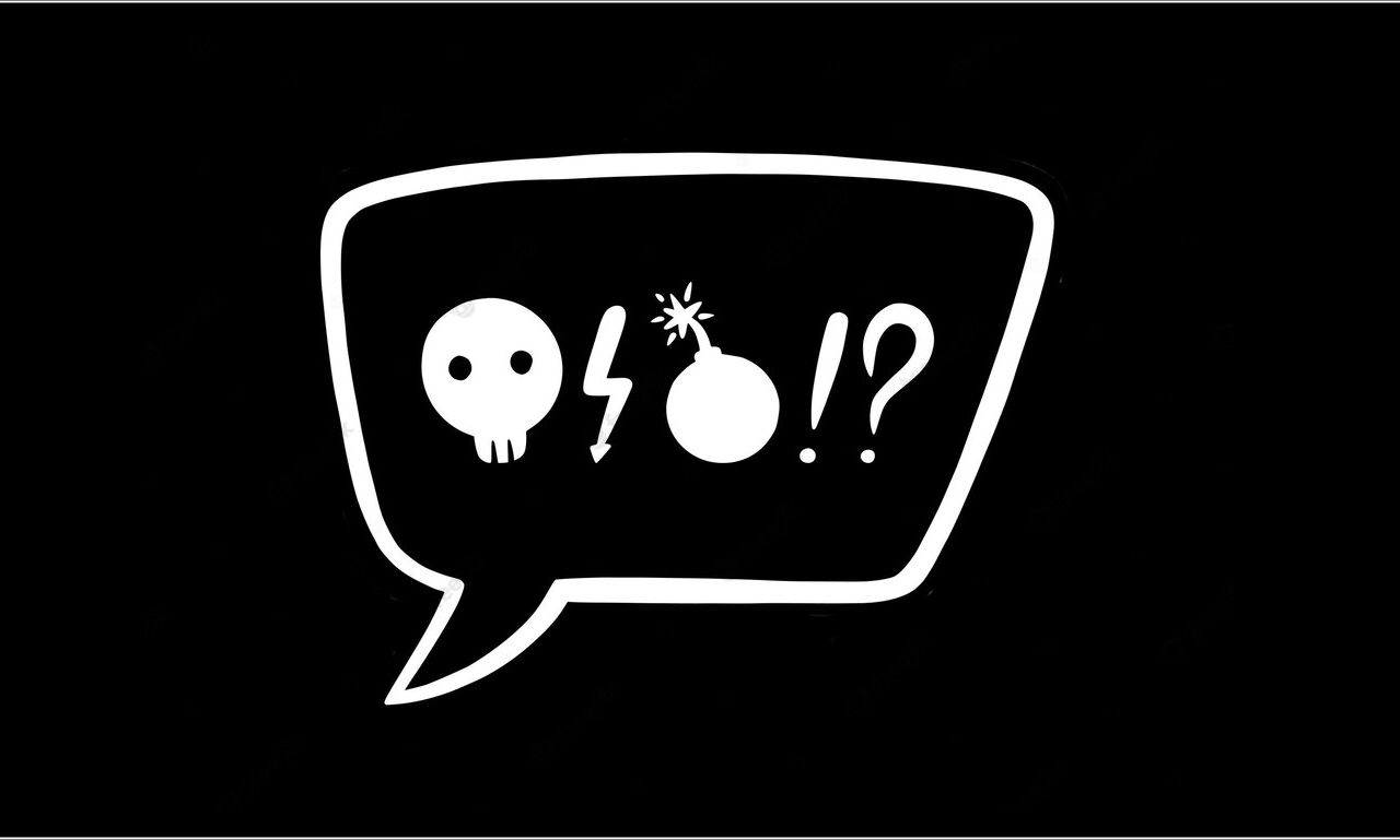 Talebobbel med symboler for bandeord