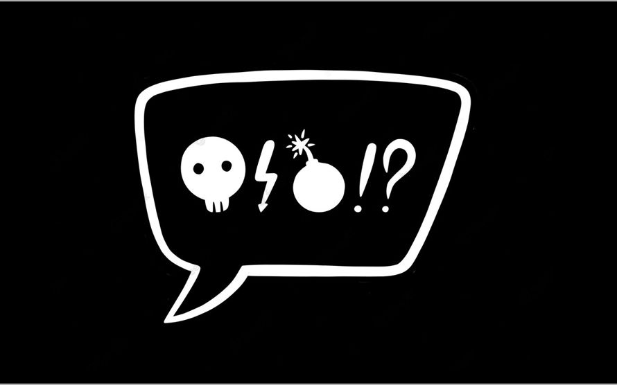 Talebobbel med symboler for bandeord