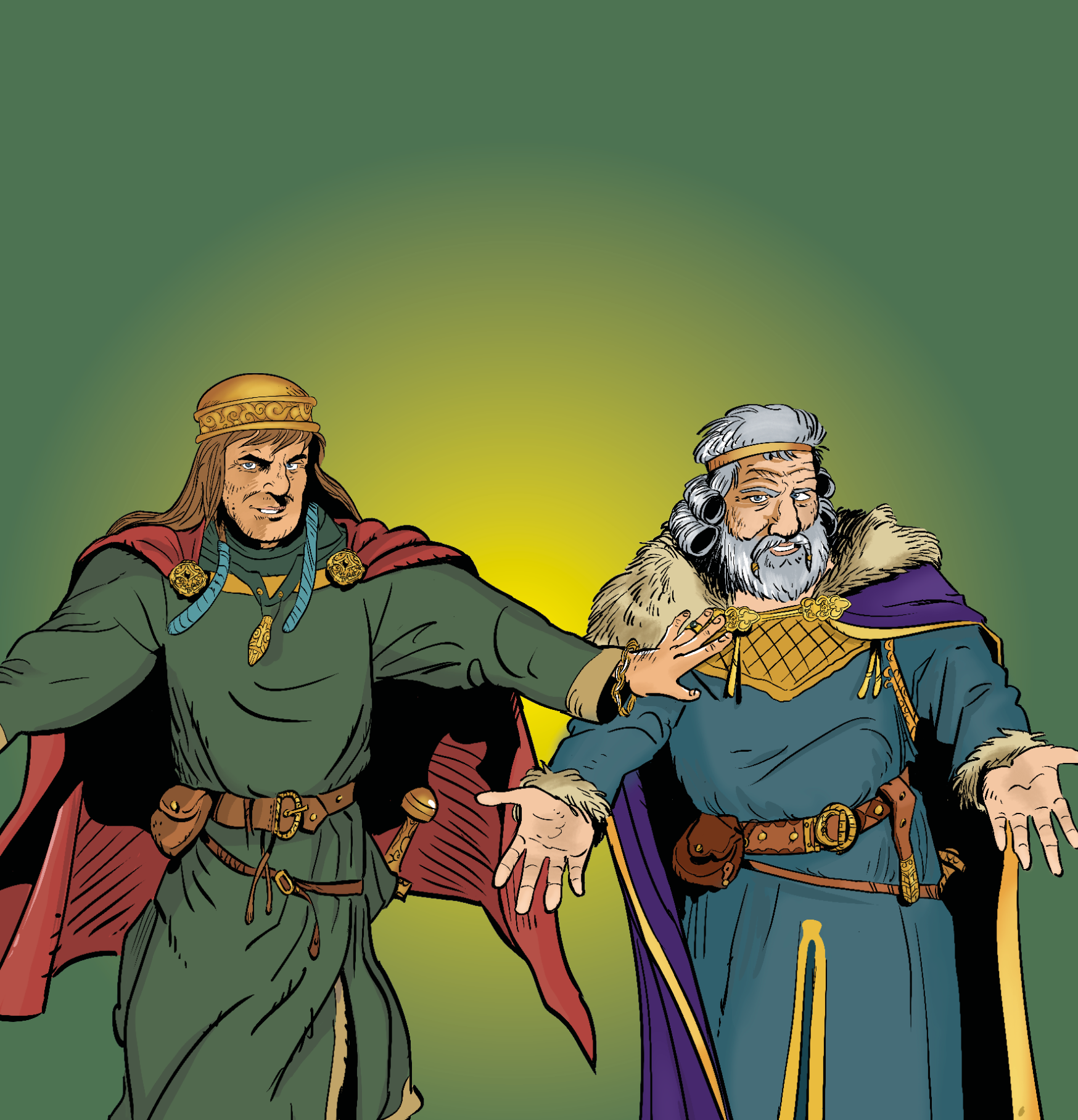 Tegning af to konger