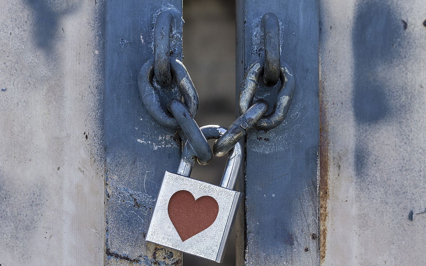 Hængelås med hjerte